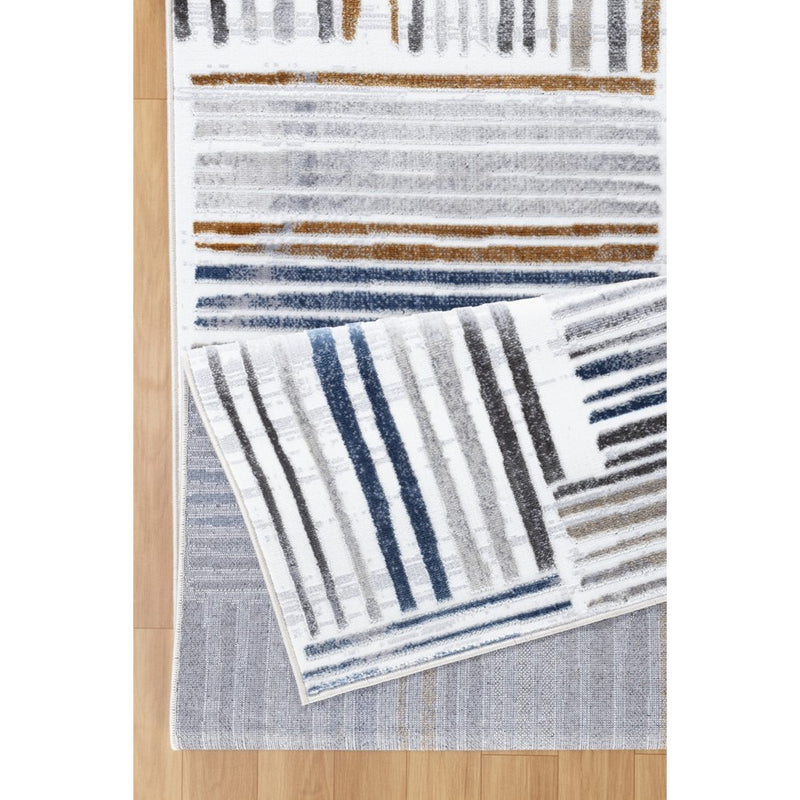 Conrad Home Soho 2'7" x 7' Contemporary Runner, Off-White Geo/Lines