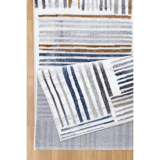 Conrad Home Soho 5'3' x 7' Contemporary Rug, Off-White Geo/Lines