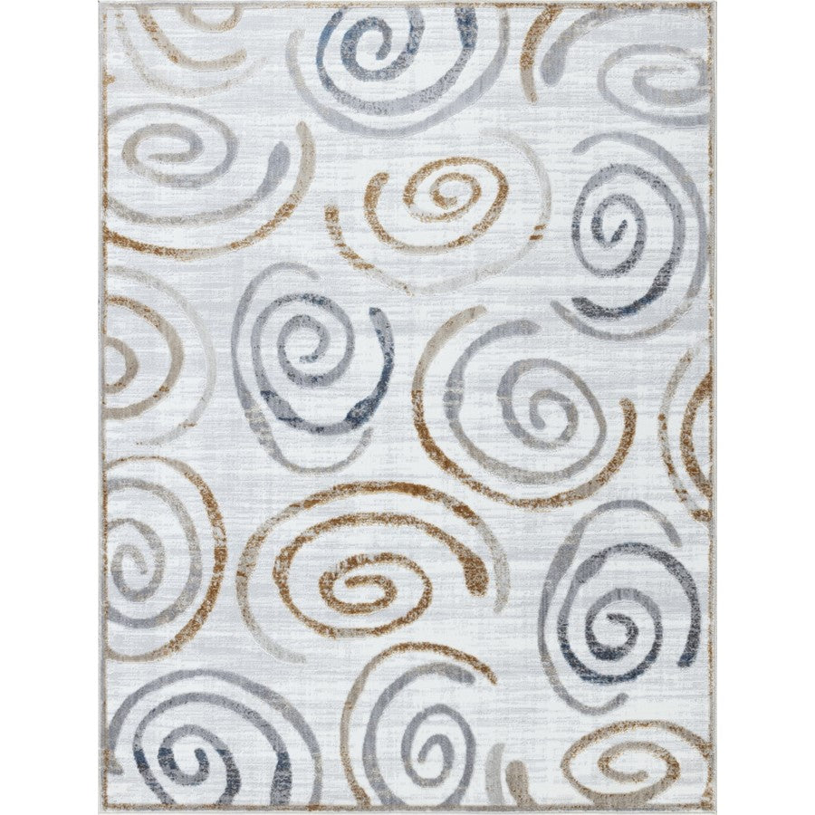 Conrad Home Soho 2'7" x 7' Runner, Off-White Modern/Swirls - SOH90062-7