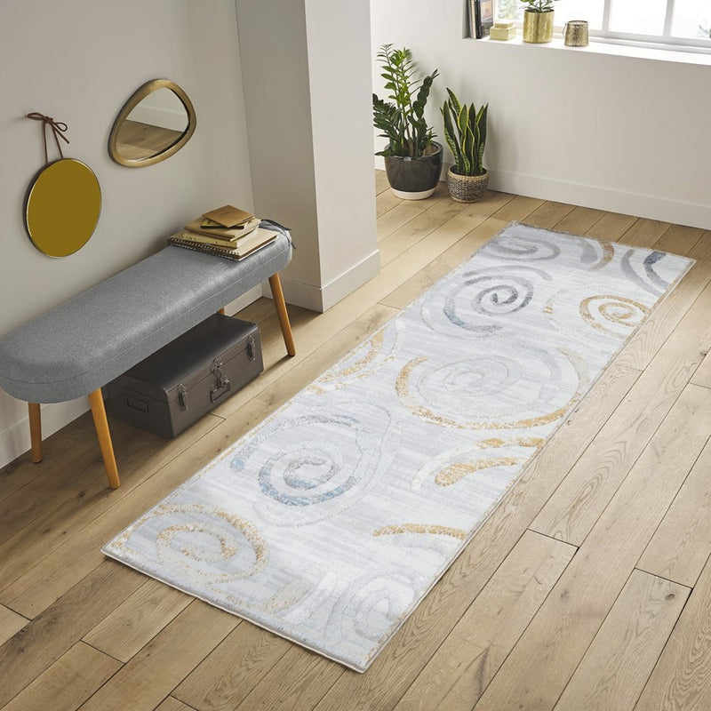 Conrad Home Soho 5'3' x 7' Rug, Off-White Modern/Swirls