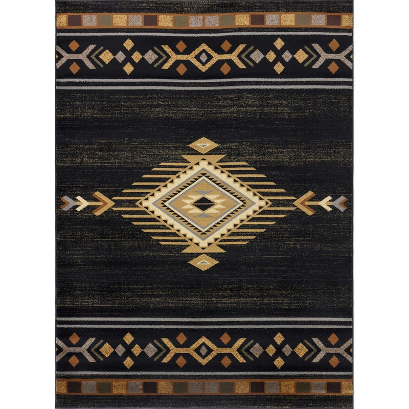 Conrad Home Yellowstone 2' x 3' Area Rug, Black Southwest