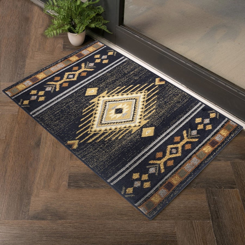 Conrad Home Yellowstone 2' x 3' Area Rug, Black Southwest