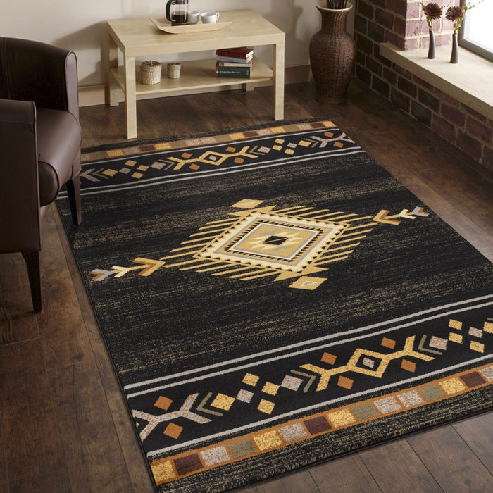Conrad Home Yellowstone 2'7'' x 7'3'' Runner, Black Southwest