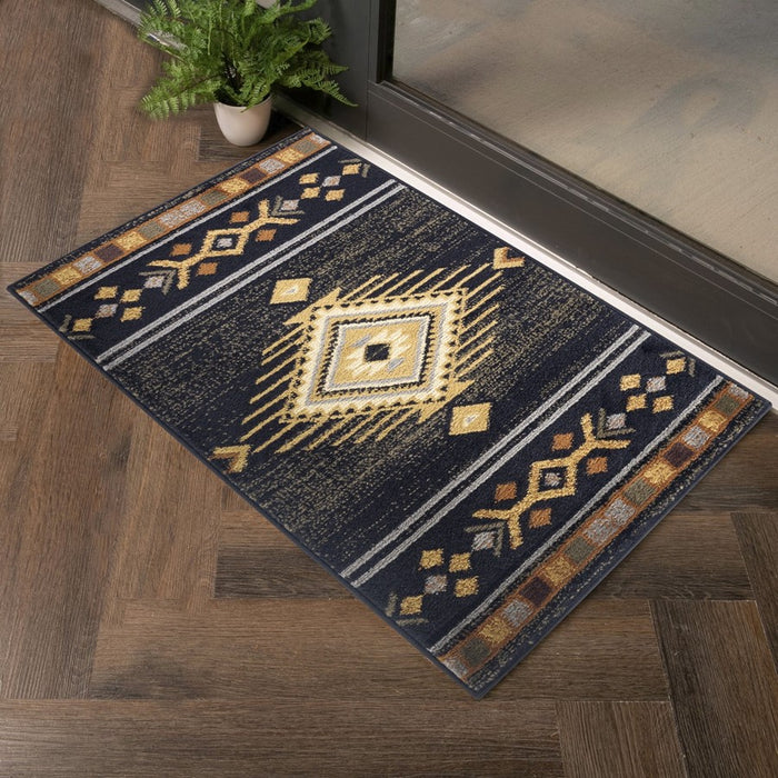 Conrad Home Yellowstone 7'10'' x 10'3'' Area Rug, Black Southwest