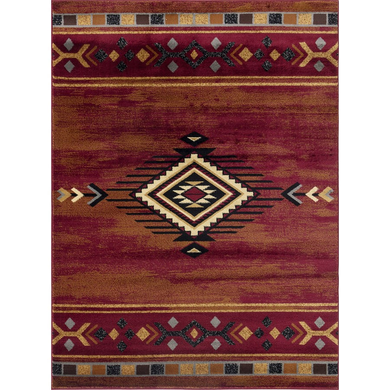 Conrad Home Yellowstone 2' x 3' Southwest Area Rug, Red Red SW