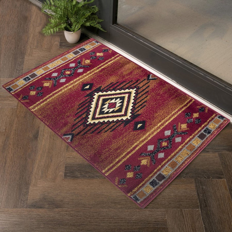 Conrad Home Yellowstone 2' x 3' Southwest Area Rug, Red Red SW