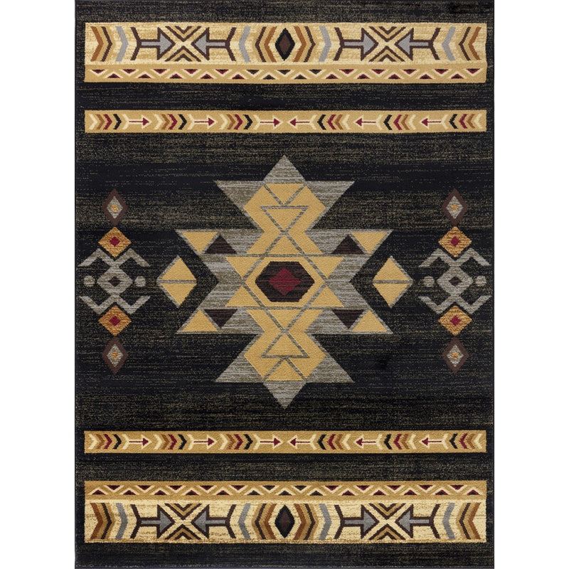 Conrad Home Yellowstone 2' x 3' Southwest Area Rug, Black Southwest