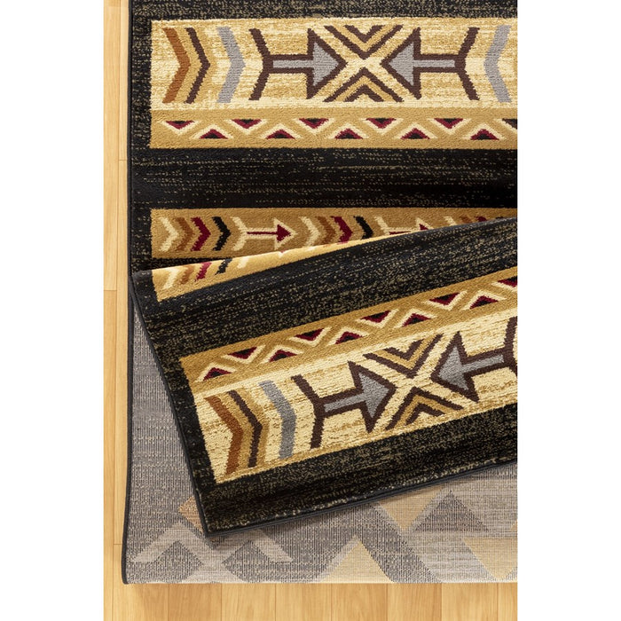 Conrad Home Yellowstone 5'3'' x 7'3'' Southwest Area Rug, Black SW