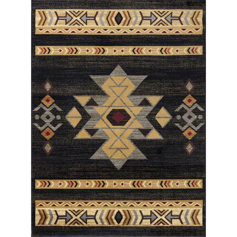 Conrad Home Yellowstone 7'10'' x 10'3'' Southwest Area Rug, Black - YLS40048-10