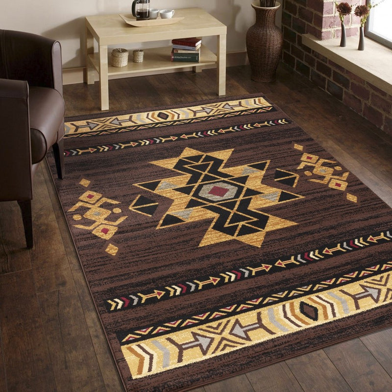 Conrad Home Yellowstone 2' x 3' Southwest Area Rug, Brown Southwest