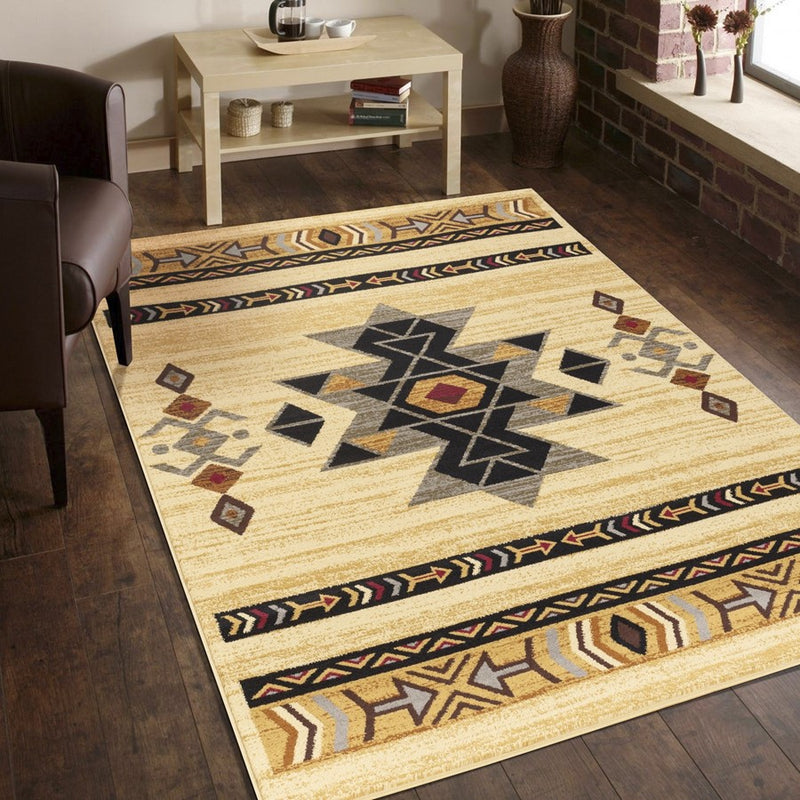 Conrad Home Yellowstone 2' x 3' Southwest Area Rug, Cream Southwest