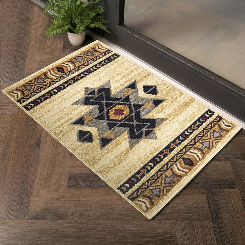 Conrad Home Yellowstone 2' x 3' Southwest Area Rug, Cream Southwest