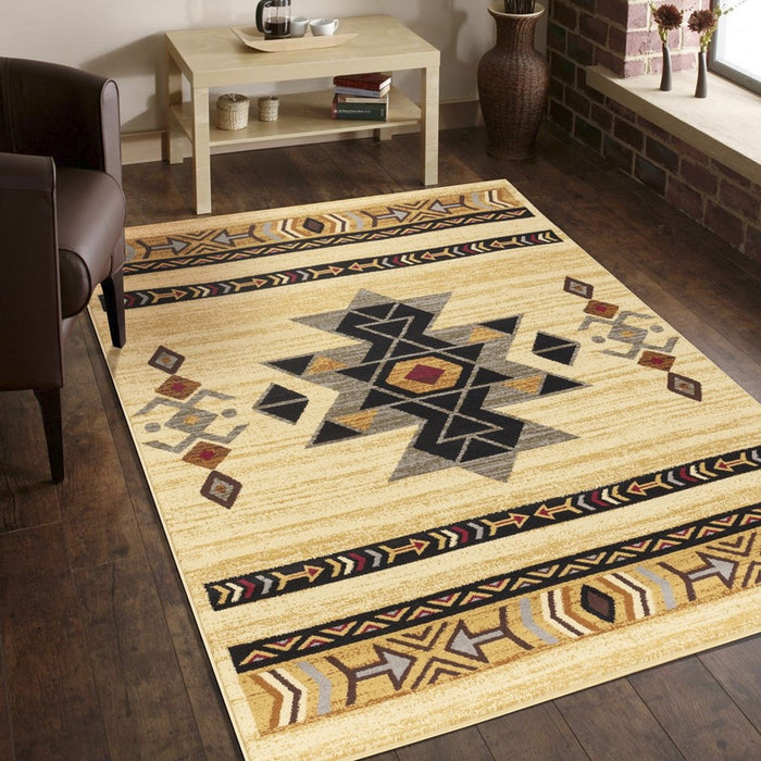 Conrad Home Yellowstone 5'3'' x 7'3'' Southwest Area Rug, Cream SW