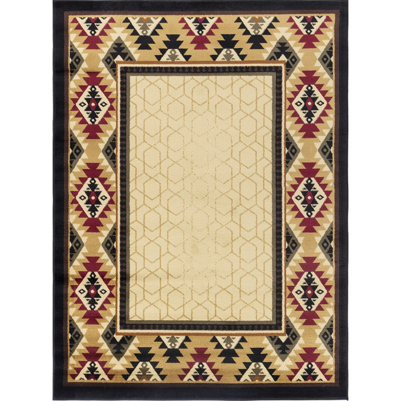 Conrad Home Yellowstone 2' x 3' Southwest Area Rug, Cream Border SW
