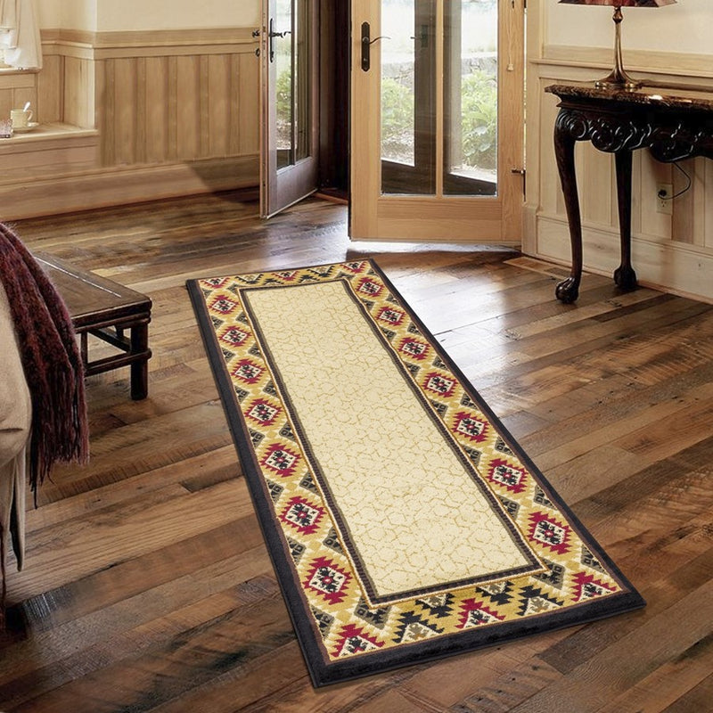 Conrad Home Yellowstone 2' x 3' Southwest Area Rug, Cream Border SW