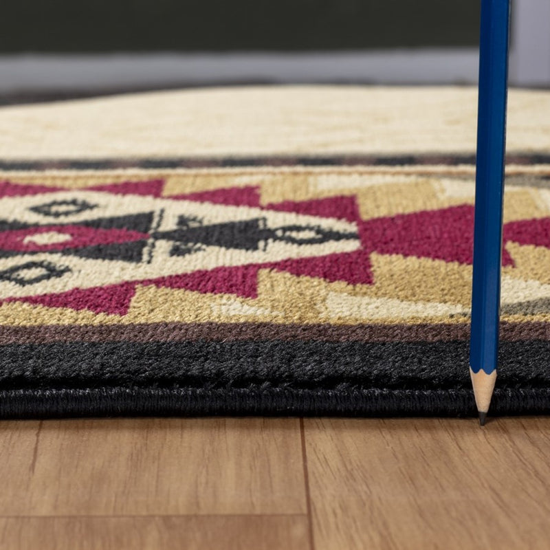 Conrad Home Yellowstone 2' x 3' Southwest Area Rug, Cream Border SW