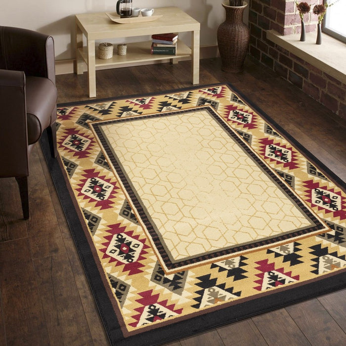 Conrad Home Yellowstone 5'3'' x 7'3'' Southwest Rug, Cream SW