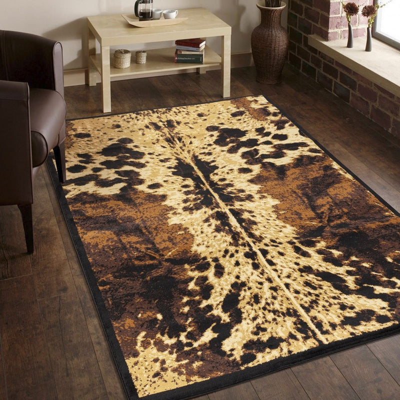 Conrad Home Yellowstone 2' x 3' Cowhide Area Rug, Black Cowhide