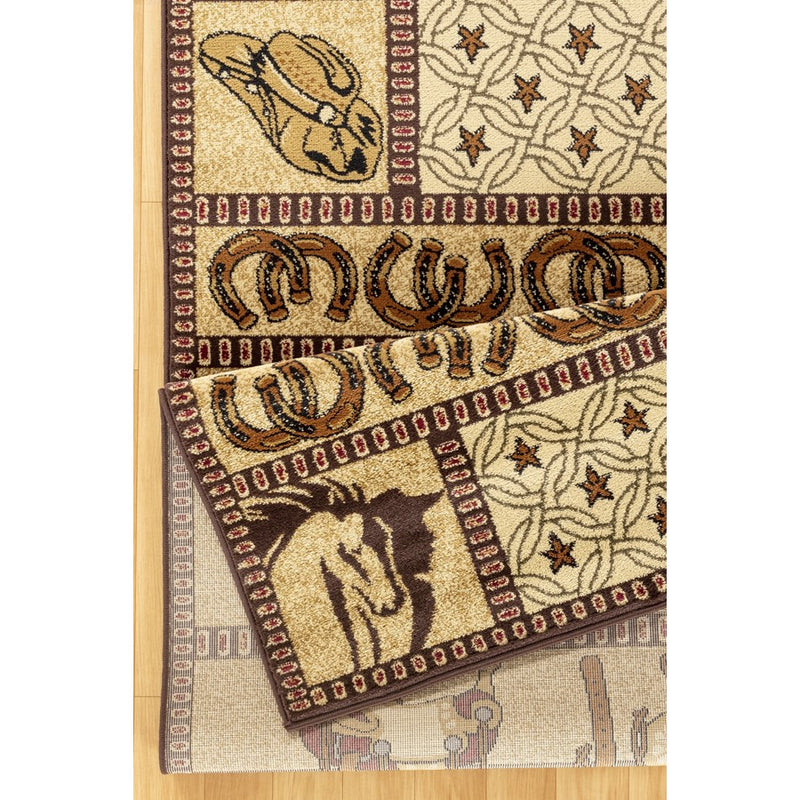 Conrad Home Yellowstone 2' x 3' Western Area Rug, Cowboys/Horses
