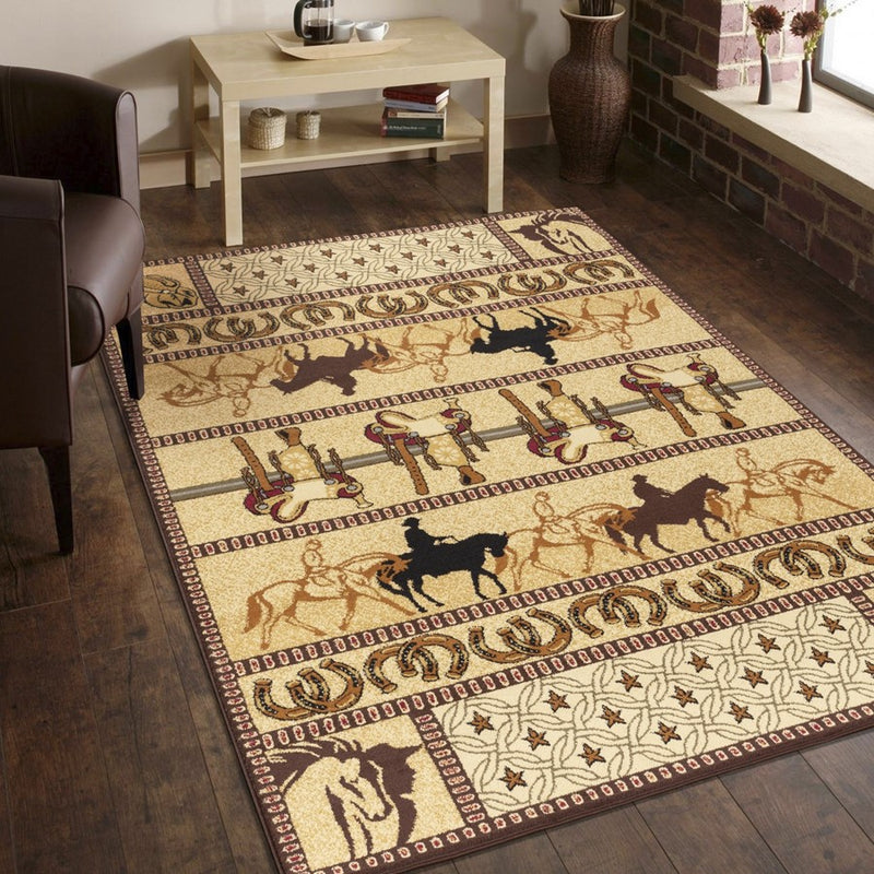 Conrad Home Yellowstone 2'7''x7'3'' Runner, Cowboys/Horses