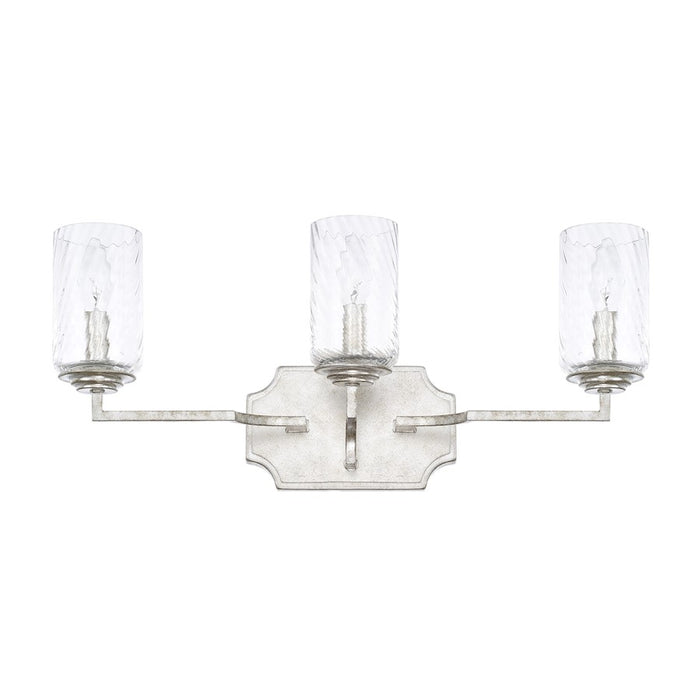 Capital Lighting Oxford 3 Light Vanity, Silver Patina