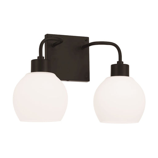 Homeplace Lighting Tanner 2 Light Vanity, Black/Soft White