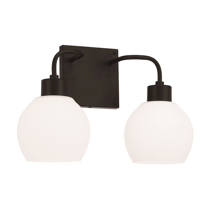 Homeplace Lighting Tanner 2 Light Vanity, Black/Soft White
