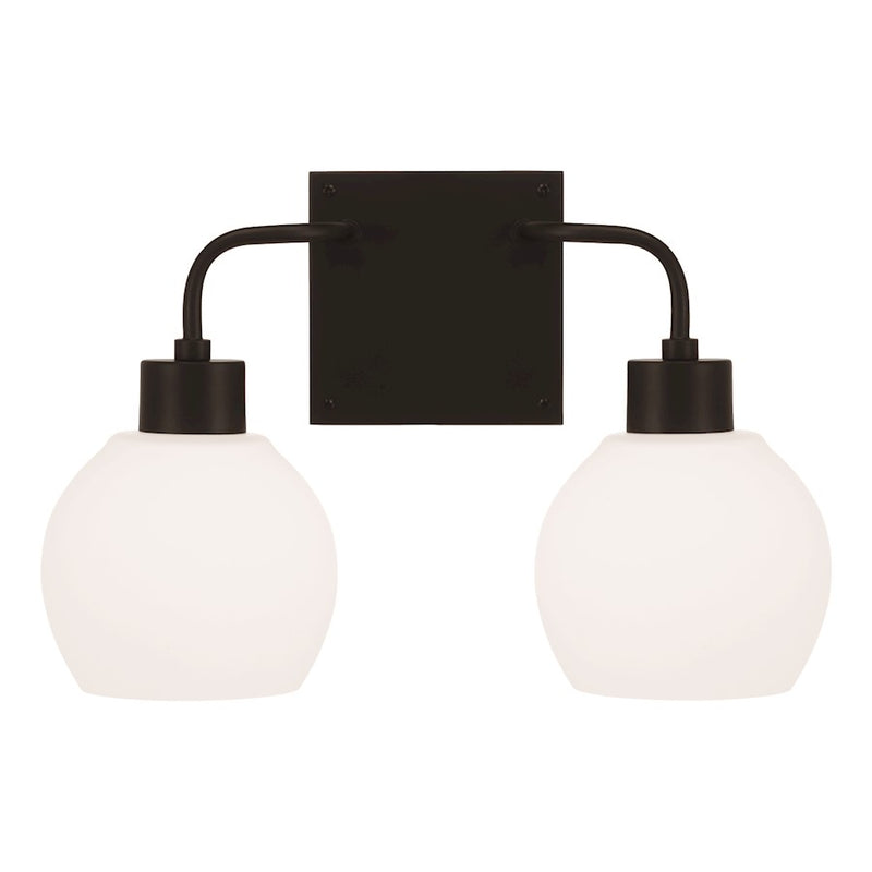 Homeplace Lighting Tanner 2 Light Vanity, Black/Soft White