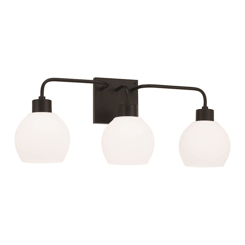 Homeplace Lighting Tanner 3 Light Vanity, Black/Soft White
