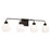 Homeplace Lighting Tanner 4 Light Vanity, Black/Soft White