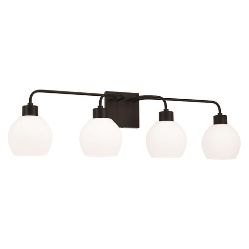 Homeplace Lighting Tanner 4 Light Vanity, Black/Soft White
