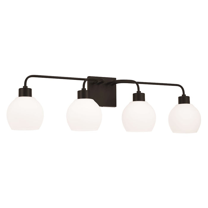 Homeplace Lighting Tanner 4 Light Vanity, Black/Soft White