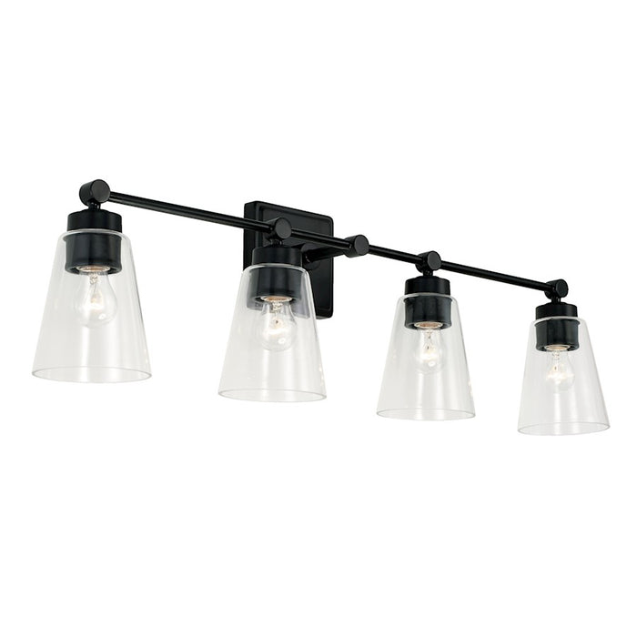 Capital Lighting Rory 2 Light Vanity in Matte Black/Clear