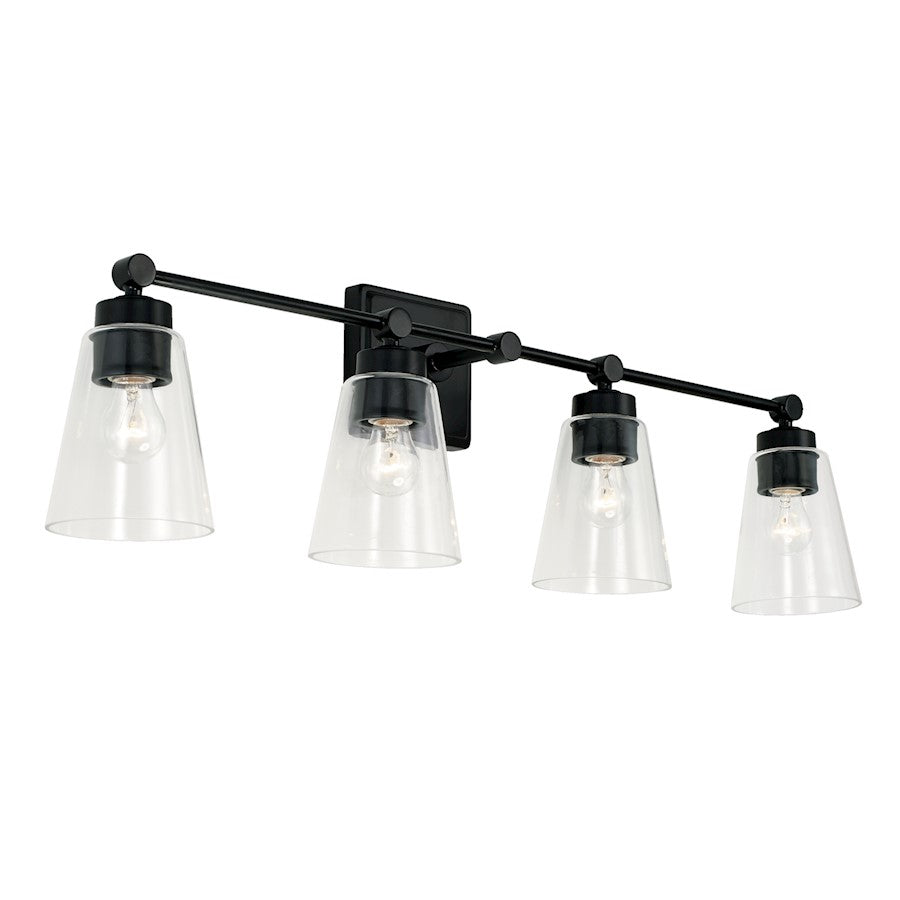 Capital Lighting Rory 2 Light Vanity in Matte Black/Clear