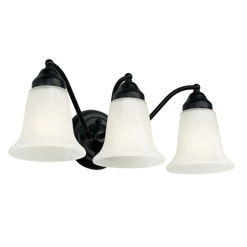 Capital Lighting Brady Vanity, Black/White Faux Alabaster -