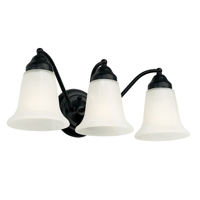 Capital Lighting Brady Vanity, Black/White Faux Alabaster -