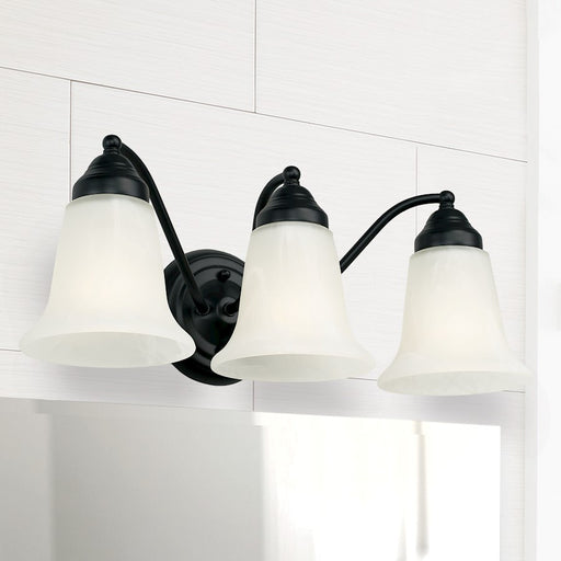 Capital Lighting Brady Vanity, Black/White Faux Alabaster -