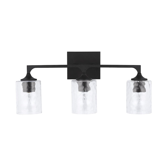 Capital Lighting Clint Vanity, Black Iron/Clear Water