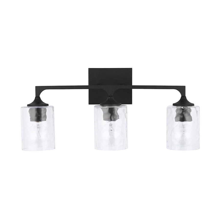Capital Lighting Clint Vanity, Black Iron/Clear Water