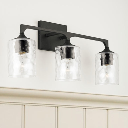 Capital Lighting Clint Vanity, Black Iron/Clear Water