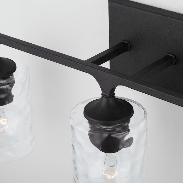 Capital Lighting Clint Vanity, Black Iron/Clear Water