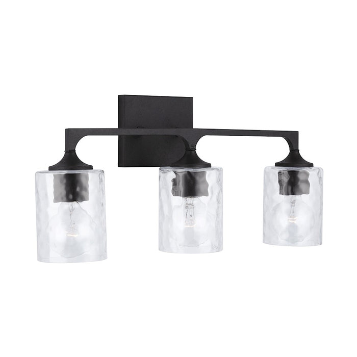 Capital Lighting Clint Vanity, Black Iron/Clear Water