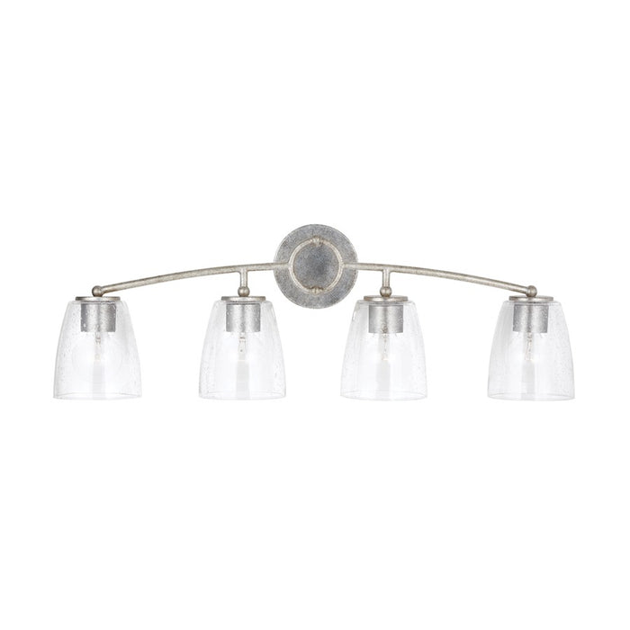 Capital Lighting Oran Vanity, Antique Silver/Clear Seeded