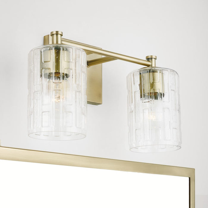 Capital Lighting 2-Light Vanity, Clear Embossed