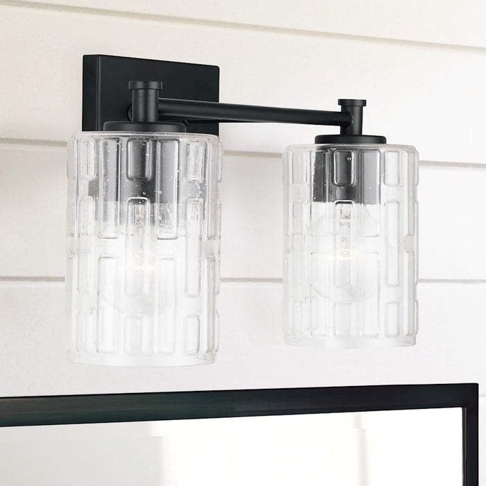 Capital Lighting 2-Light Vanity, Clear Embossed