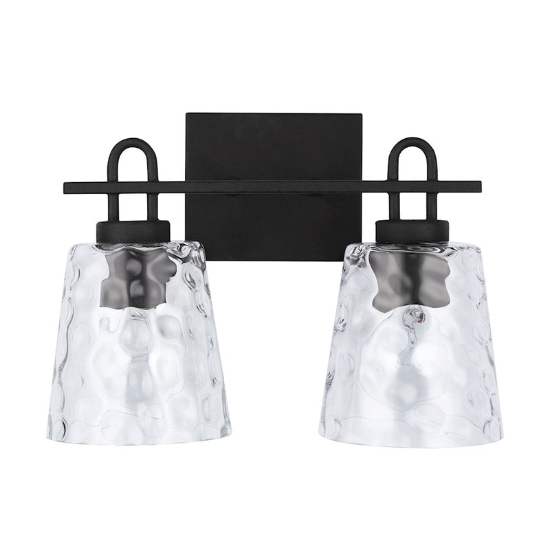 Capital Lighting Vanity, Black Iron/Clear Water