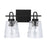 Capital Lighting Vanity, Black Iron/Clear Water