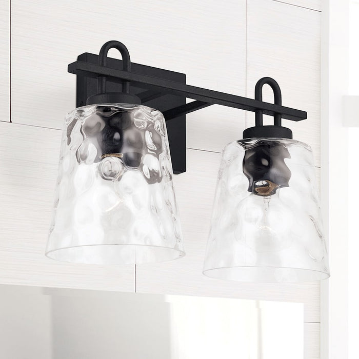 Capital Lighting Vanity, Black Iron/Clear Water