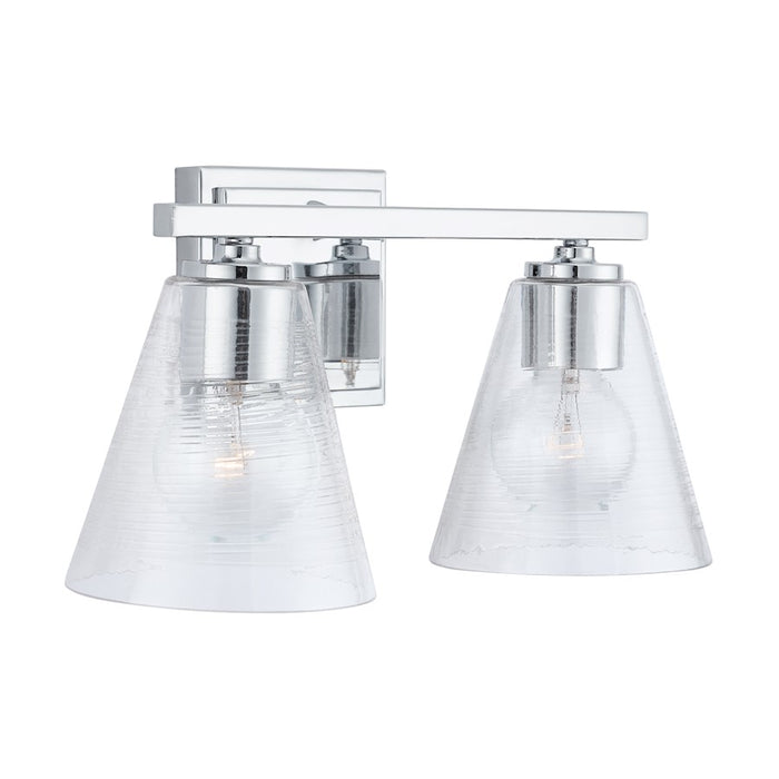 Capital Lighting Vanity, Chrome/Clear Embossed Spiral