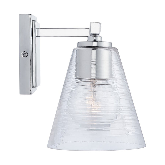 Capital Lighting Vanity, Chrome/Clear Embossed Spiral